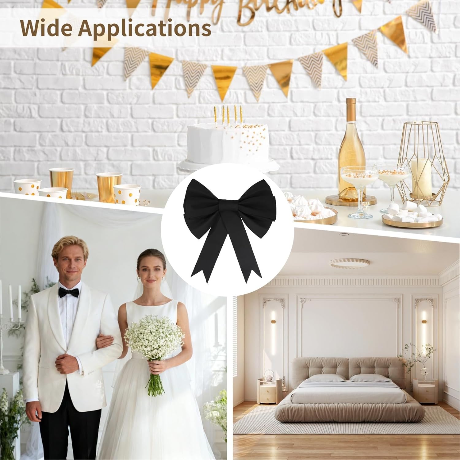 Diy Bow Kit, Giant Black, 29.5 In, Eva Foam, Wall Decor, Parties