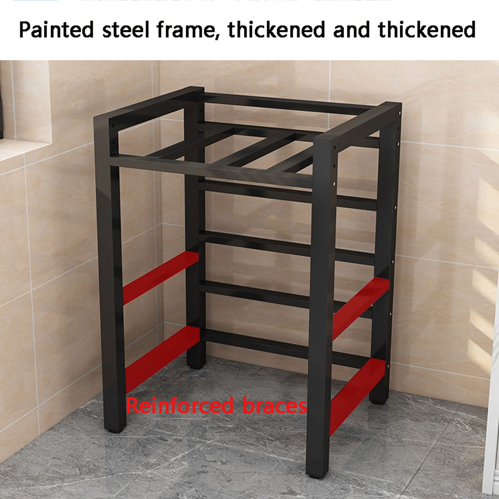Delorm Lavatrice Scaffale Tamburo Lavastoviglie Ripiano Di Stoccaggio Piano 2 Livelli Asciugatrice Superiore Impilabile Rack Adatto Per Bagno, Cucina, Balcone, Lavanderia, Capacità Portante 300kg