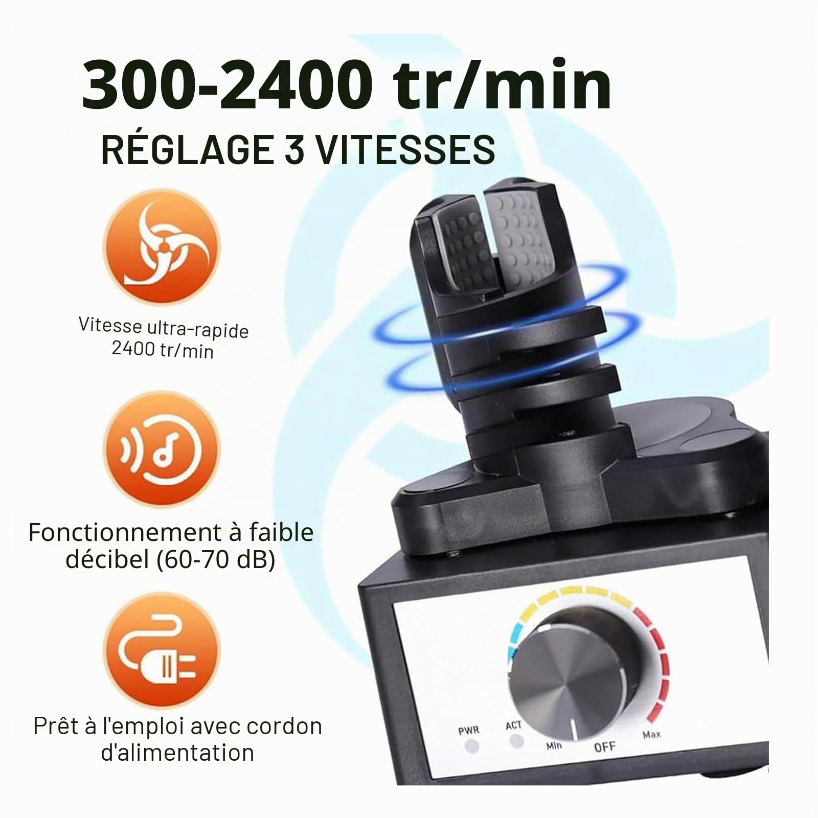 MObyat Mélangeur de Peinture, agitateur Vortex de Laboratoire, réglage à 3 Vitesses, mélange de Couleurs de pigments/Rotation de Peinture à Grande Vitesse, pour Laboratoire, Vernis à Ongles
