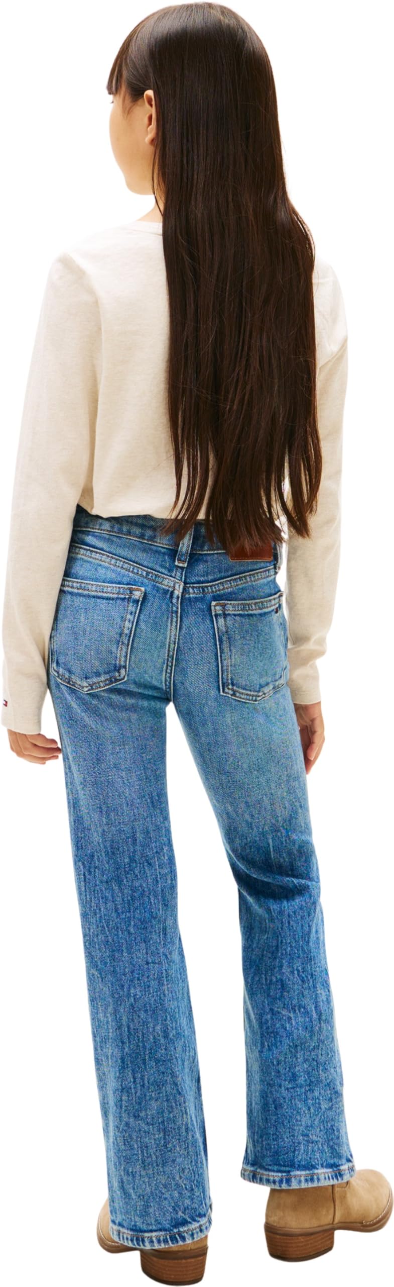 Tommy Hilfiger Mädchen Jeans Hose Flare Vintage Slim Fit, Blau (Denim Medium Vintage), 74