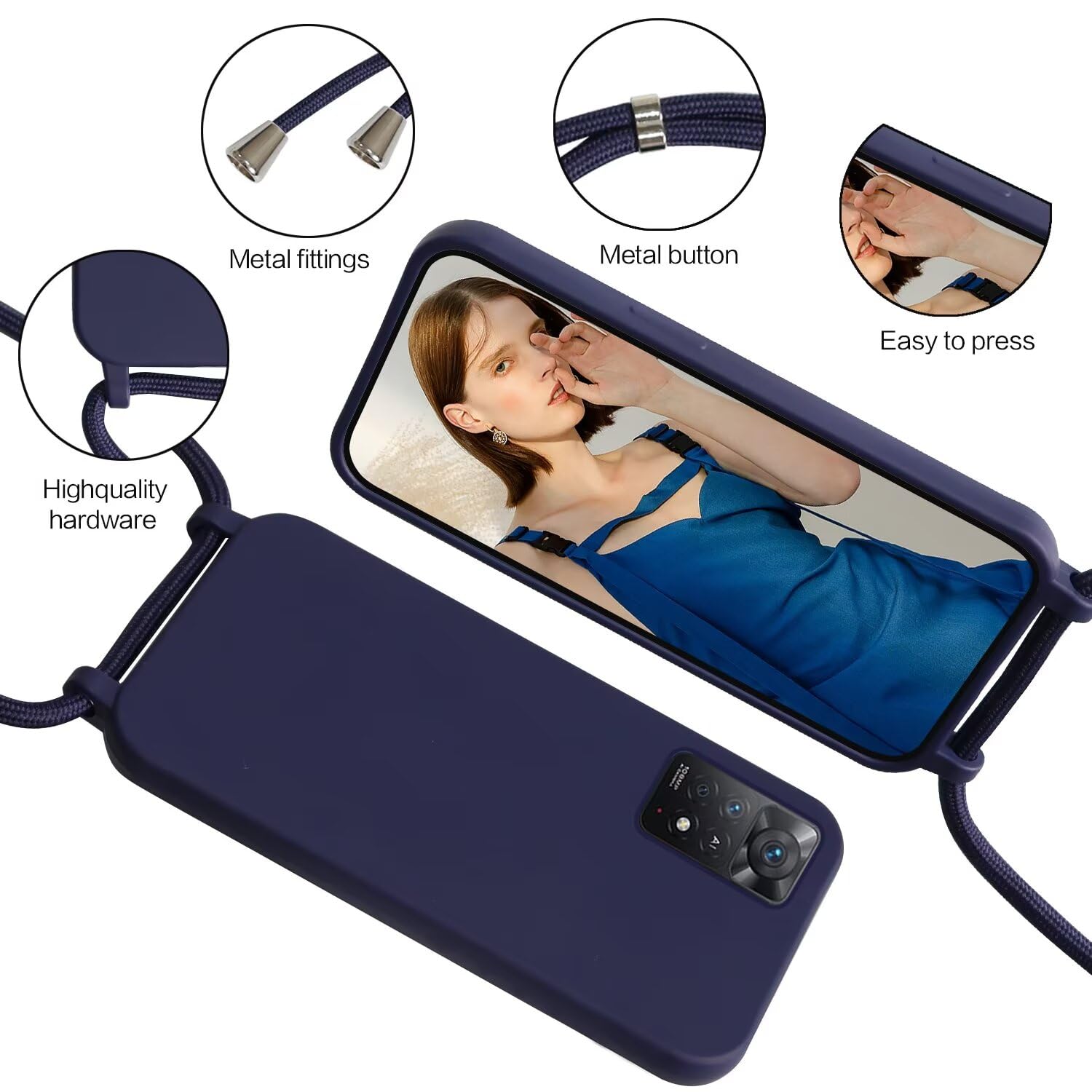 Funda Silicona Con Cuerda Para Xiaomi Redmi Note 12 Pro Plus