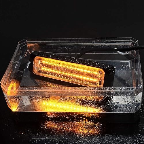 Miniatura 8 de Corp 60 piezas ámbar 32-LED súper delgada impermeable IP 68 advertencia de emergencia flash intermitente barra de luz estroboscópica montaje en