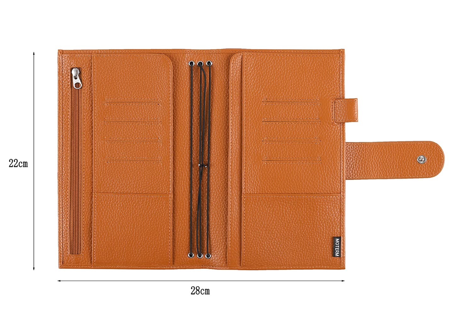 Moterm Companion Traveler's Notebook Cover - Design amélioré avec poche dorsale (Taille standard, Galet-Orange brûlé)