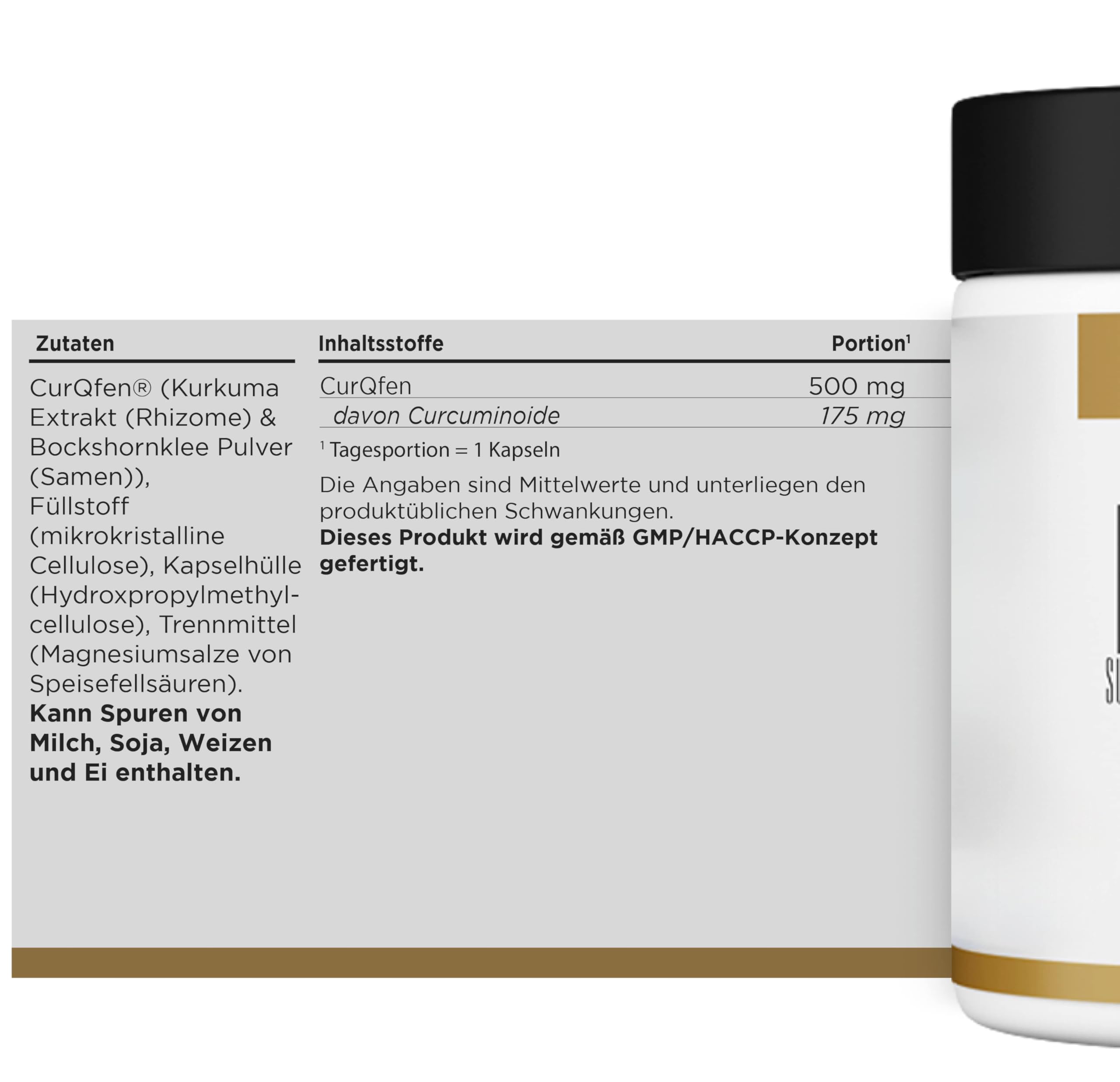 HBN Curcumin+ - 60 Kapseln mit CurQfen® | Kurkuma hochdosiert | 270-fache Bioverfügbarkeit