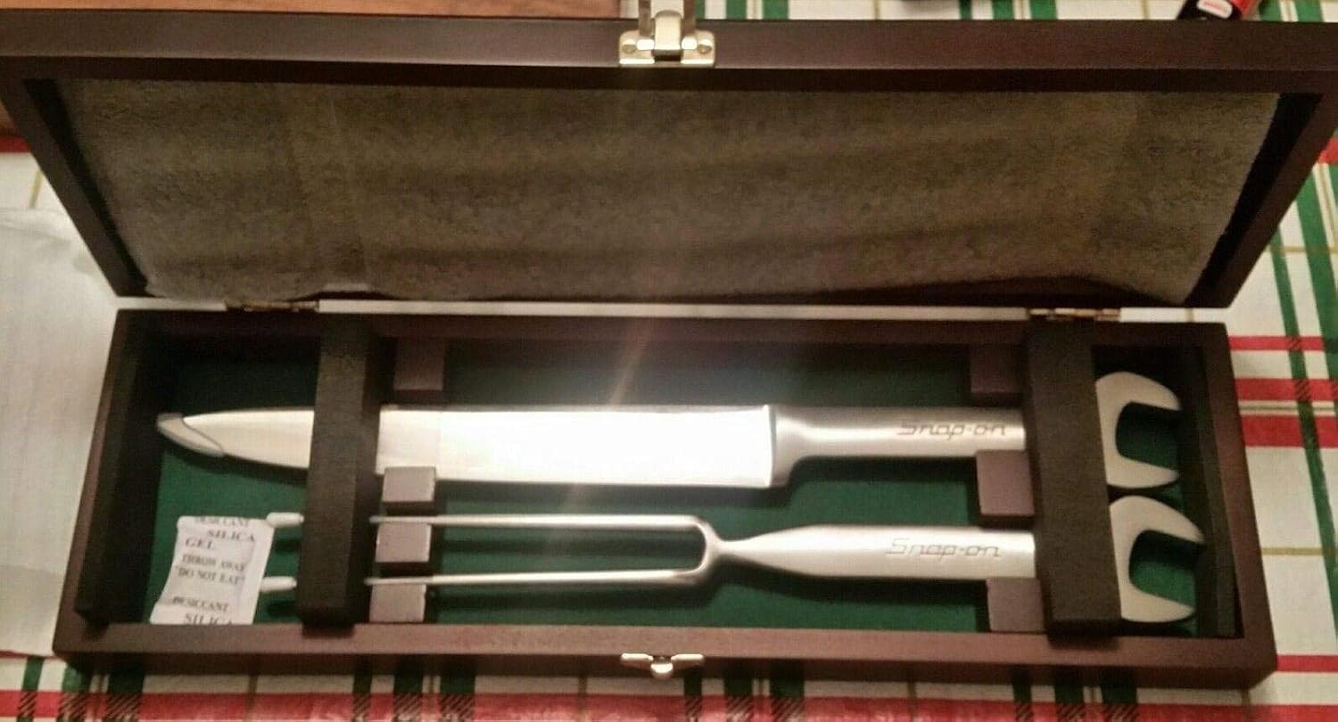 Snap-On Wrench Inspired Stainless Steel Carving Set