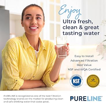 Pureline LT1000PC Refrigerator Water Filter Replacement for LG LT1000P, ADQ747935, MDJ64844601, Kenmore 46-9980 and LT120F air filter (2 Pack)