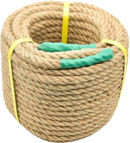 Cuerda de yute natural de manila de yute natural, cuerda de cáñamo náutica, cuerda trenzada natural gruesa y resistente para manualidades,