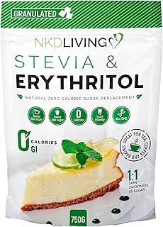 NKD Living Stevia & Erythritol (1:1) Same Sweetness as Sugar, Natural Zero Calorie Sugar Replacement 750g