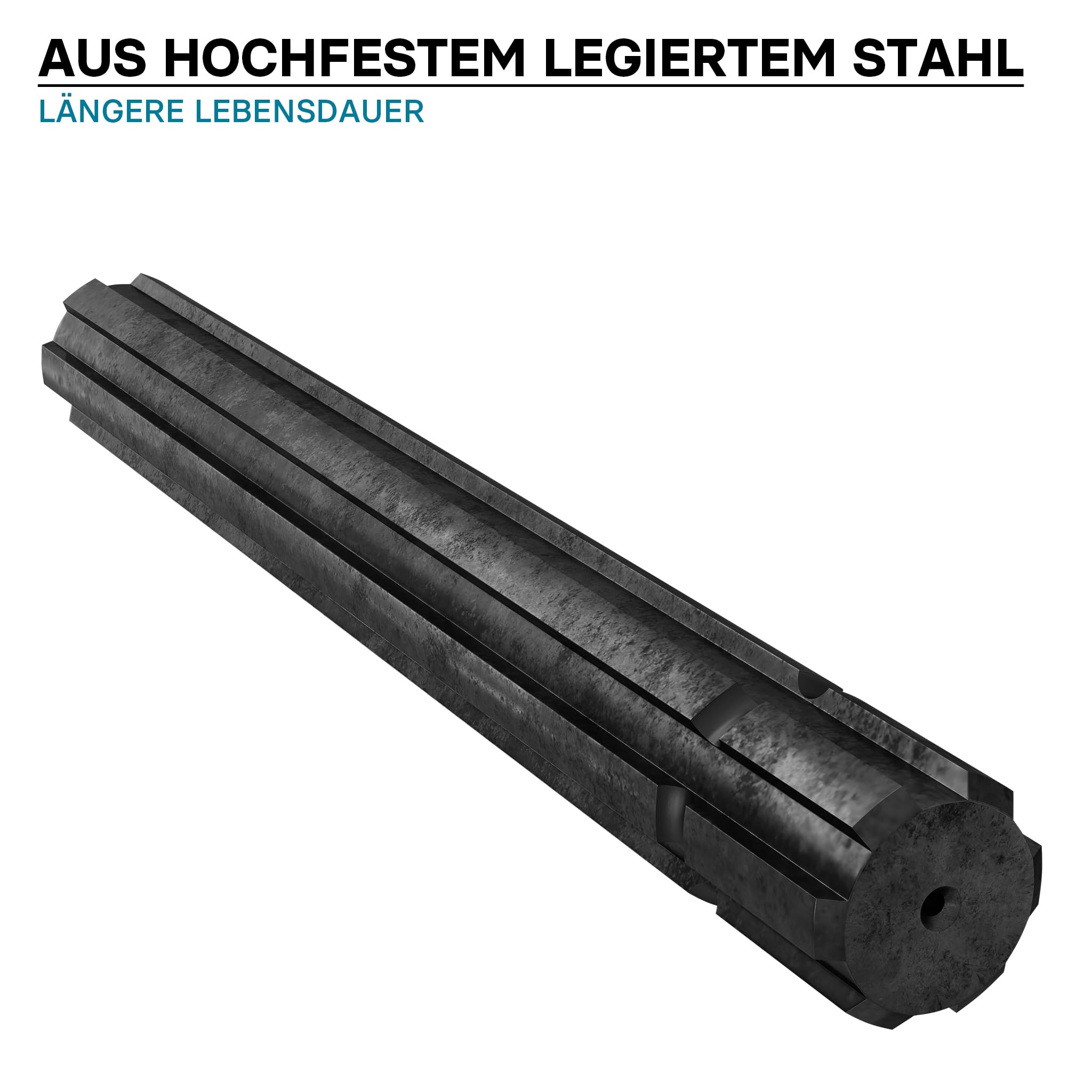 Wiltec Zapfwellen Keilwelle BT1 300 mm Vielkeilwelle für PTO-Shaft mit 1 3/8" Z6 6 Zähne Traktor Anbaugerät