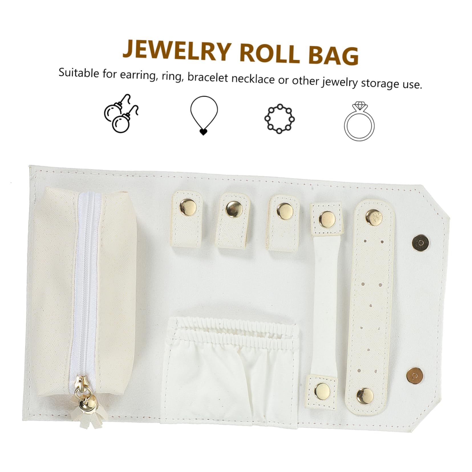 MUSISALY Travel Jewelry Organizer Roll Foldable Pu Storage Bag for Necklaces Earrings and Bracelets Portable and Convenient Jewelry Holder for Travel Glitter Design