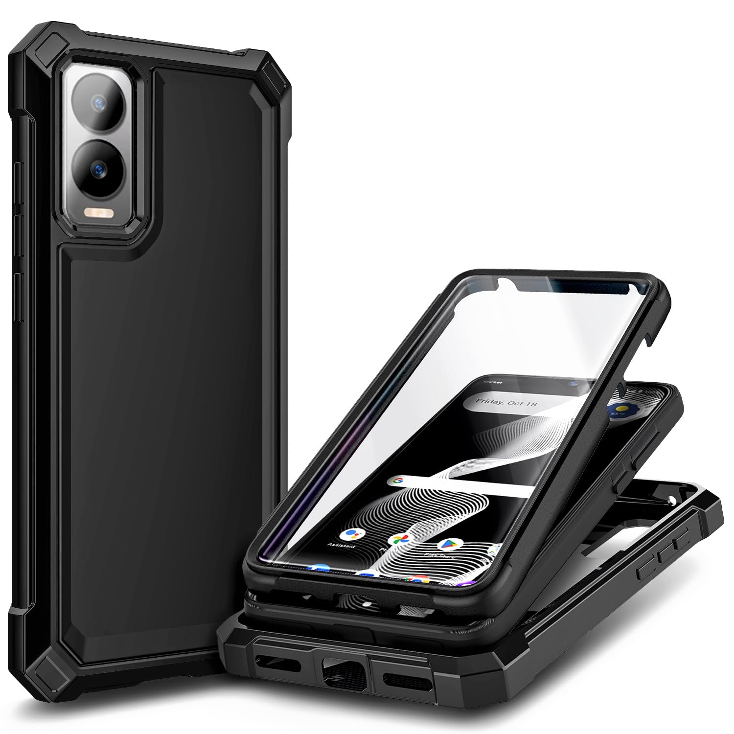 WDHD for Cricket Icon 6 Case (SL219C), AT&T Verge (SL219A) with [Built-in Screen Protector] 9FT Military Grade Drop Tested, Full-Body Protective