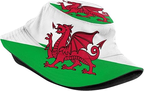 Miniatura 2 de Sombrero de pescador retro de la bandera del Reino Unido de Gales galés para mujeres y hombres, sombrero de verano al aire libre pescador sombrero