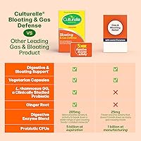 Vista 5 de Culturelle Hinchazón y defensa de gases, enzimas digestivas y probióticos para la salud digestiva, 30 cápsulas, apoya la indigestión ocasional