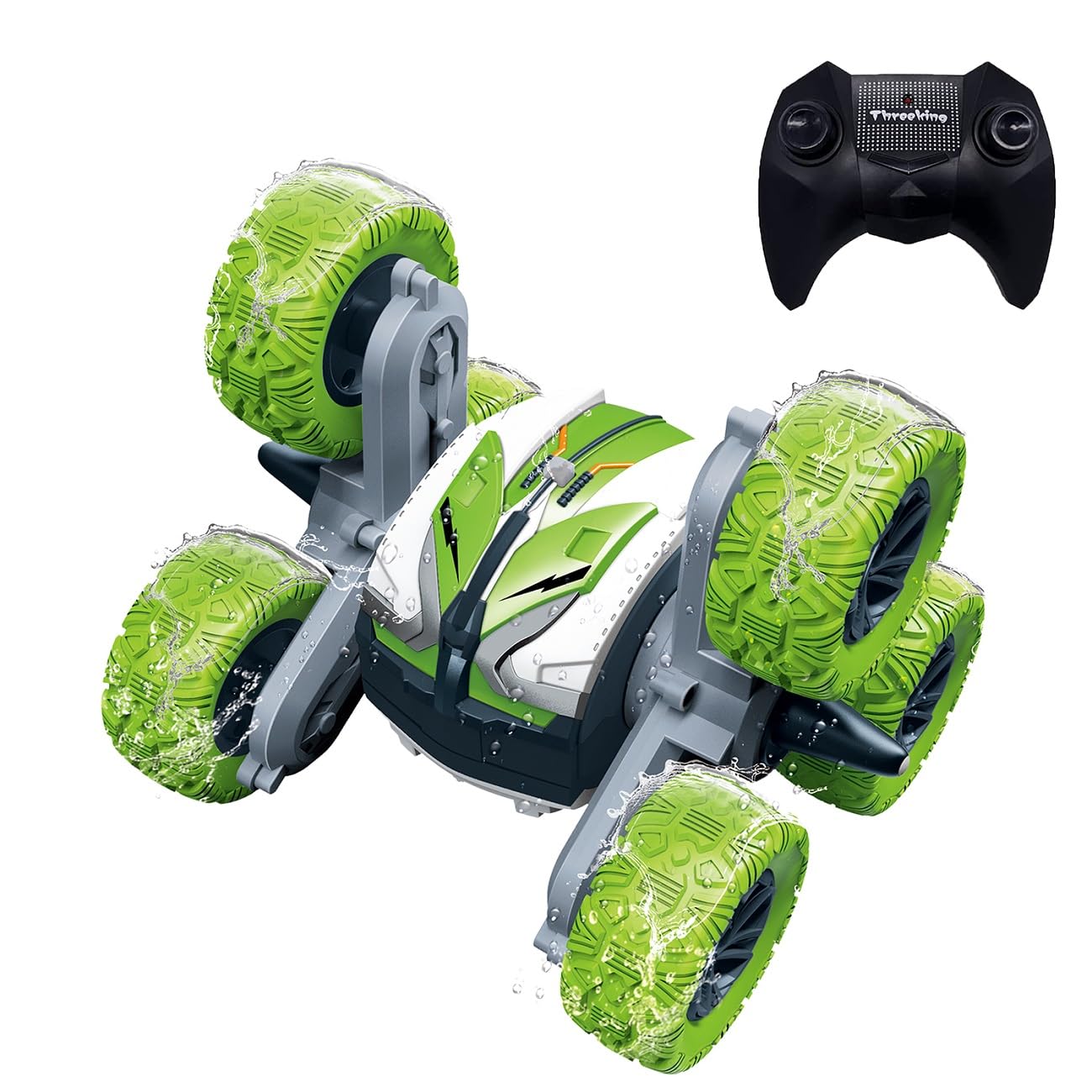 Threeking Waterproof RC Stunt Car Remote Control Cars Double-Sided Driving 360 Degree Flips Rotating Indoor Outdoor Toys Gifts Presents for 6 7 8 9 10 11 12 Year Old Kids Boys Girls