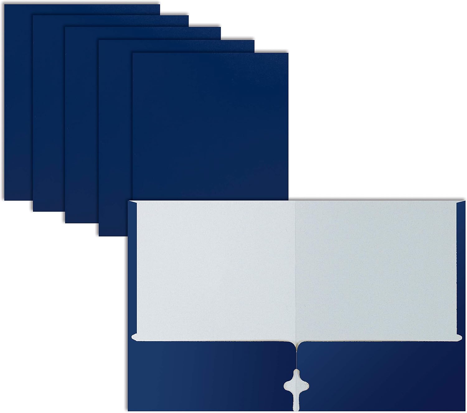 Two Pocket Portfolio Folders, 50Pack, Blue, Letter Size