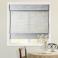 Vista 9 de Persianas opacas sin cordones de bambú, persianas romanas personalizadas con forro, persianas naturales 100 % de bambú para ventanas, color 21