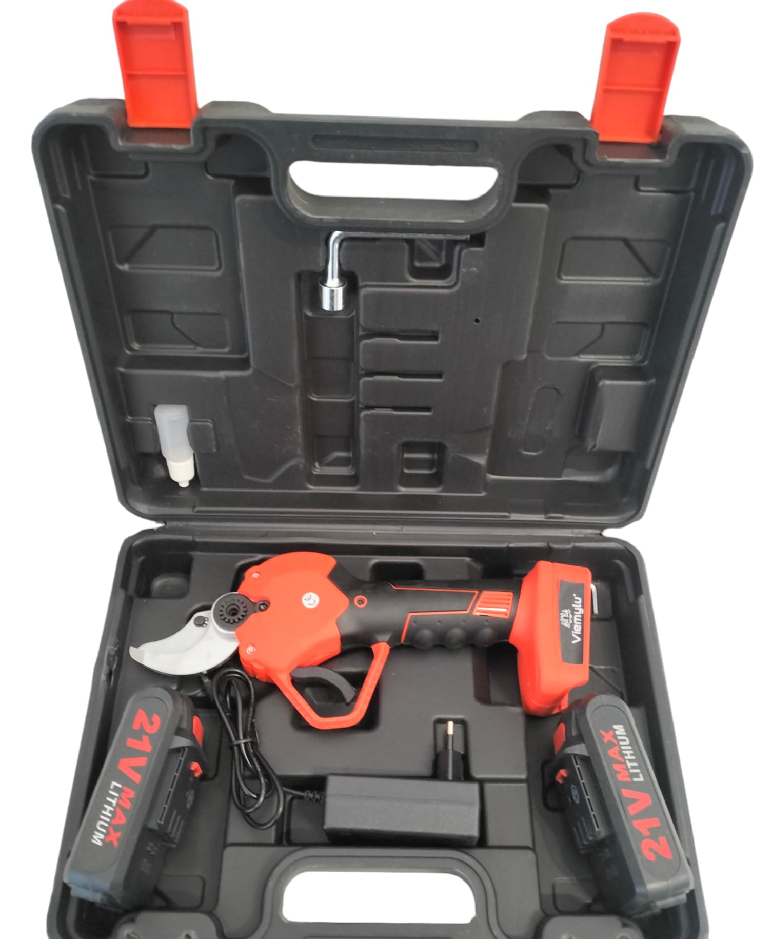 Tijeras de podar eléctricas, con 2 piezas recargables de 21 V y 2,0 Ah, alimentadas con batería de litio, diámetro de corte de 32 mm, motores sin escobillas