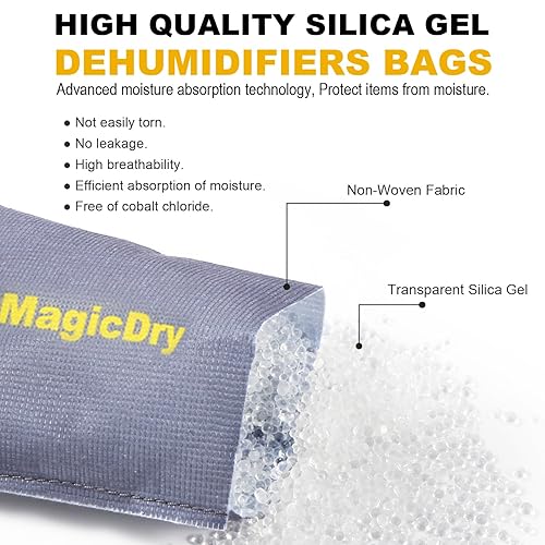 Miniatura 2 de Paquetes de 8 desecantes recargables de 3.53 onzas con gancho, bolsa colgante absorbente de humedad, paquetes desecantes de gel de sílice,