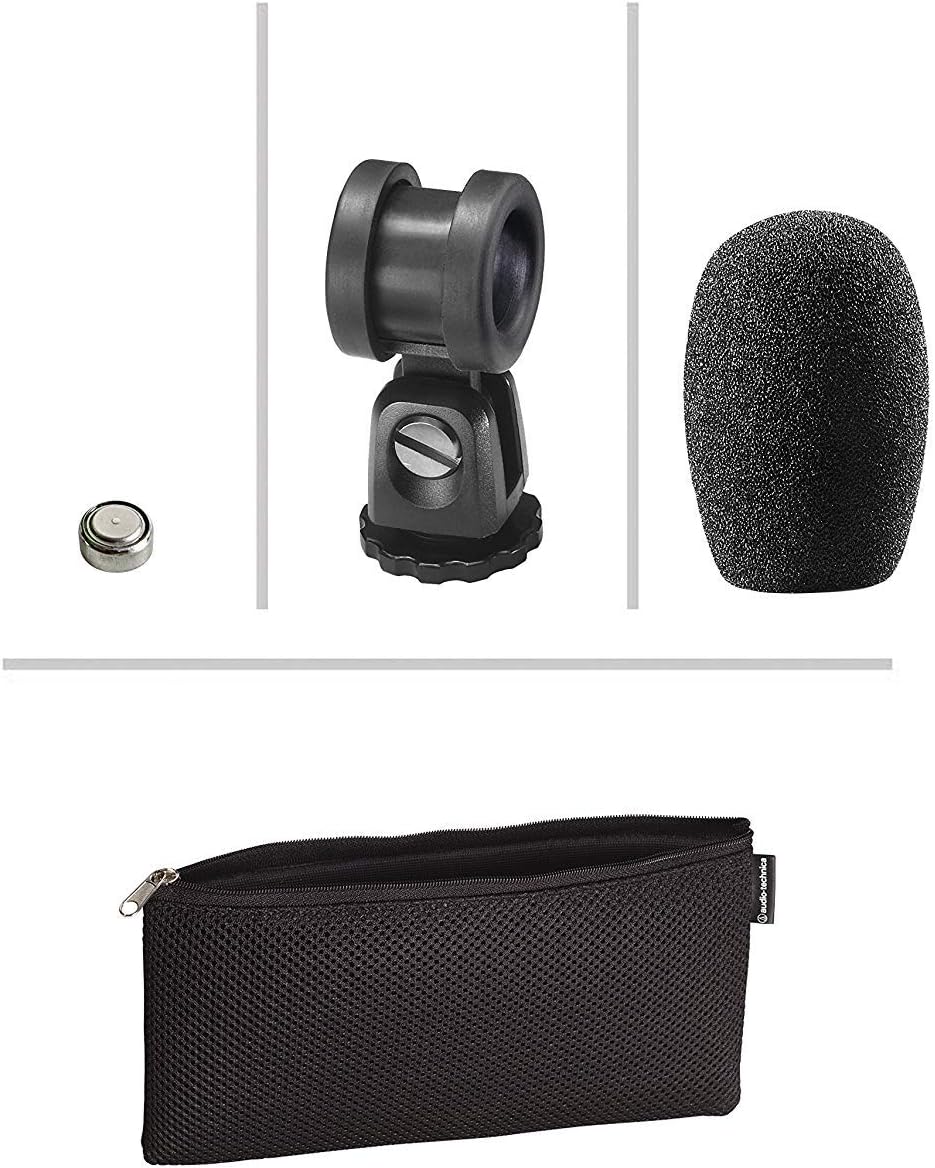 Audio-Technica PRO24CM microphone showing its on/off switch.