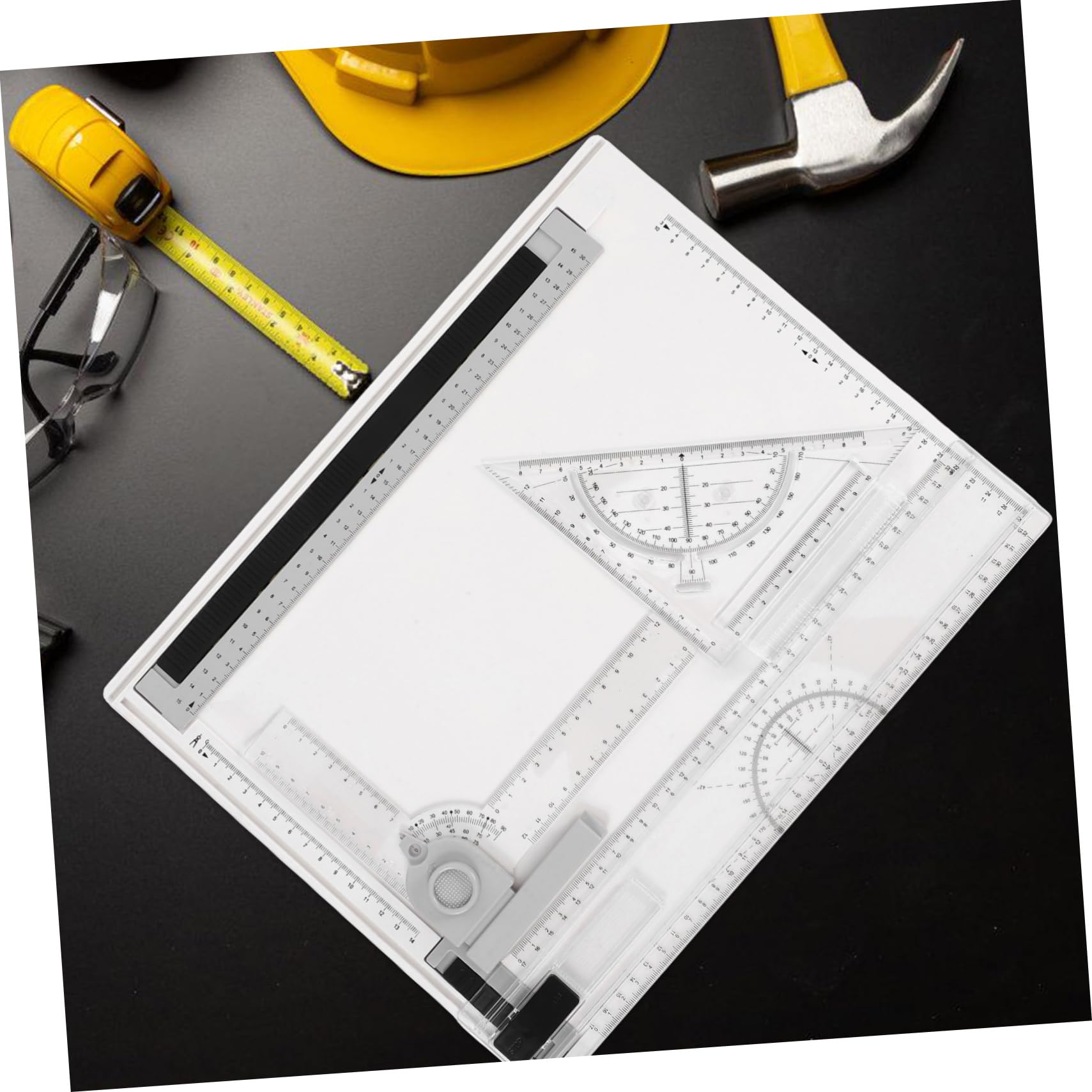 Tavola Disegno A4 Portatile per Architettura, Set 1 Pezzo | Scalette Precise e Righelli Inclusi, Uso Viaggio e Outdoor, Leggero, Facile da Pulire