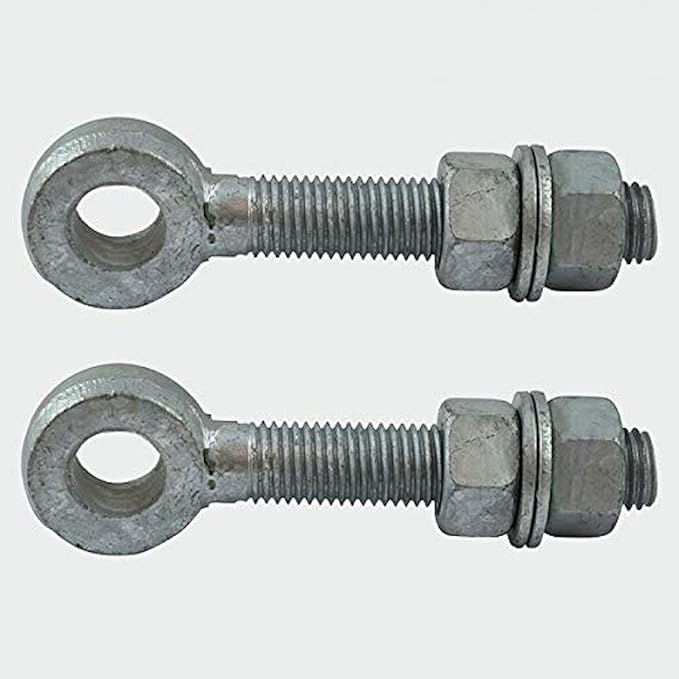 Hardware For You Ltd Adjustable Gate Hinge Eye Swing Bolt 19mm X 150mm Long 6" Pair M19