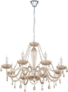 EGLO Pendelleuchte Basilano, 8 flammiger Kronleuchter Vintage, Shabby Chic