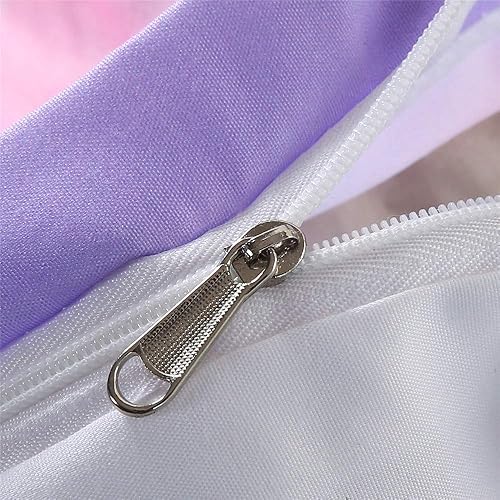 Miniatura 3 de ADASMILE A & S Juego de ropa de cama de unicornio tamaño individual para niñas, juego de ropa de cama para niñas con estampado floral de corazón