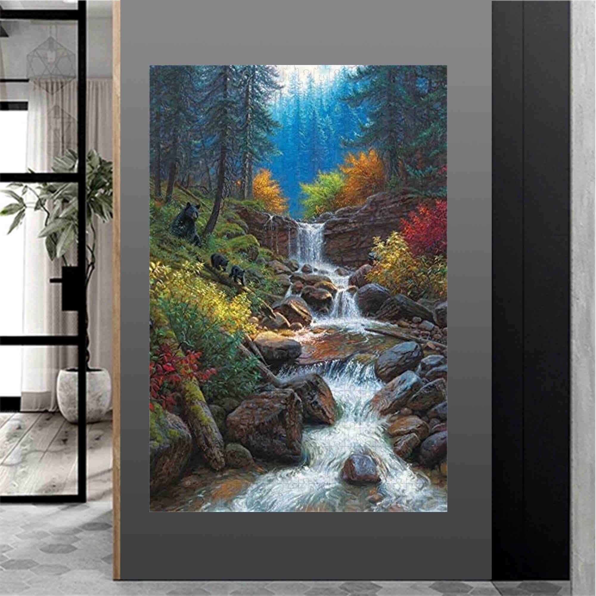 MEATRN Puzzle In Legno Tree River 200 Pezzi Per Adulti - 28,4 Cm | Gioco Rilassante E Decorazione D'Arte