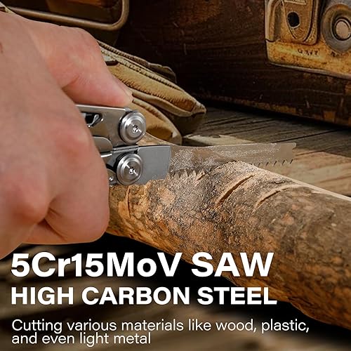 Miniatura 7 de RBLACK Longeron21 EDC Multiherramienta, 21 en 1 con acabado de acero inoxidable resistente, alicates multiherramienta con bloqueo de seguridad