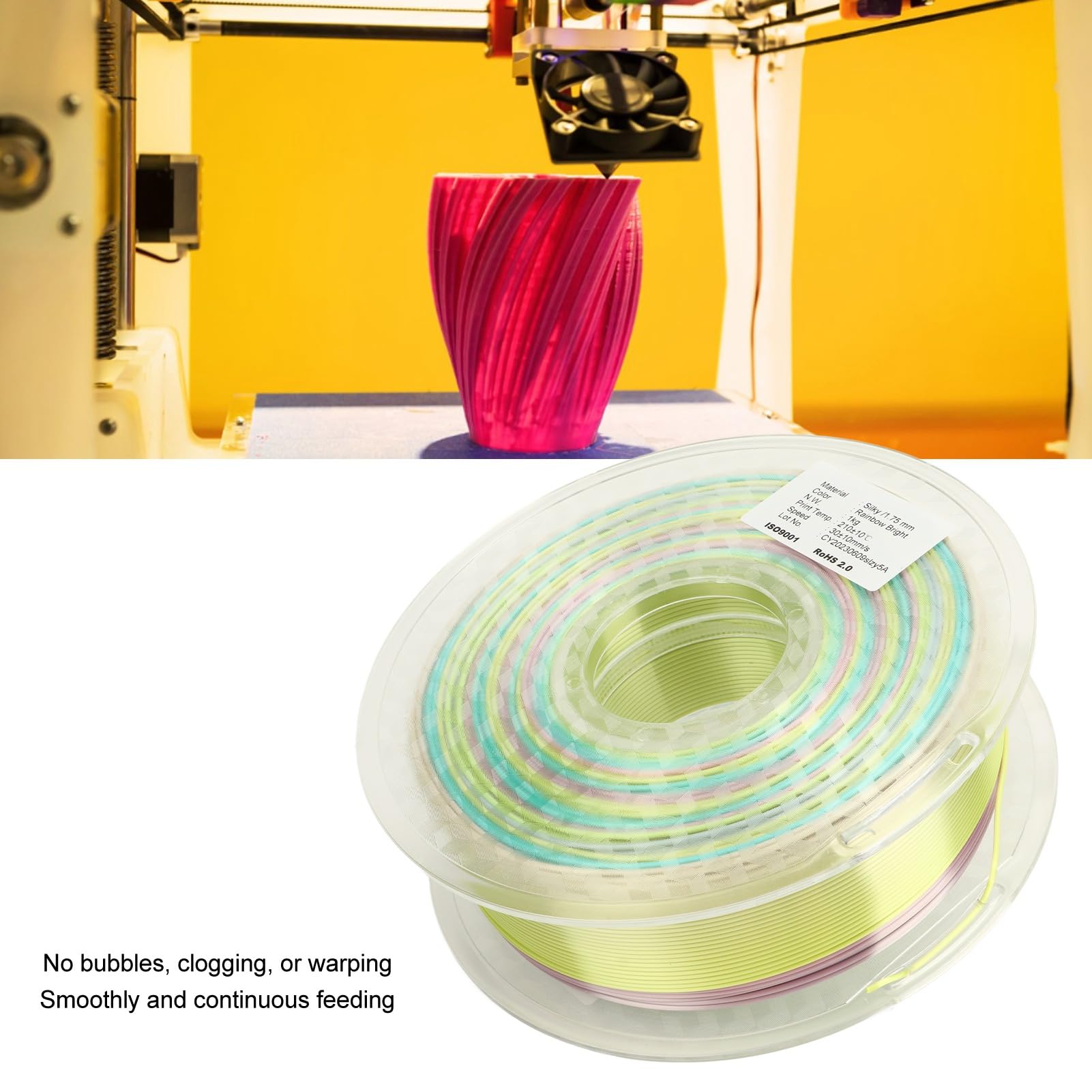PLA Filament Color Gradient Rainbow Wielokolorowy Jedwabisty Błyszczący 1,75 mm Filament do drukarki 3D