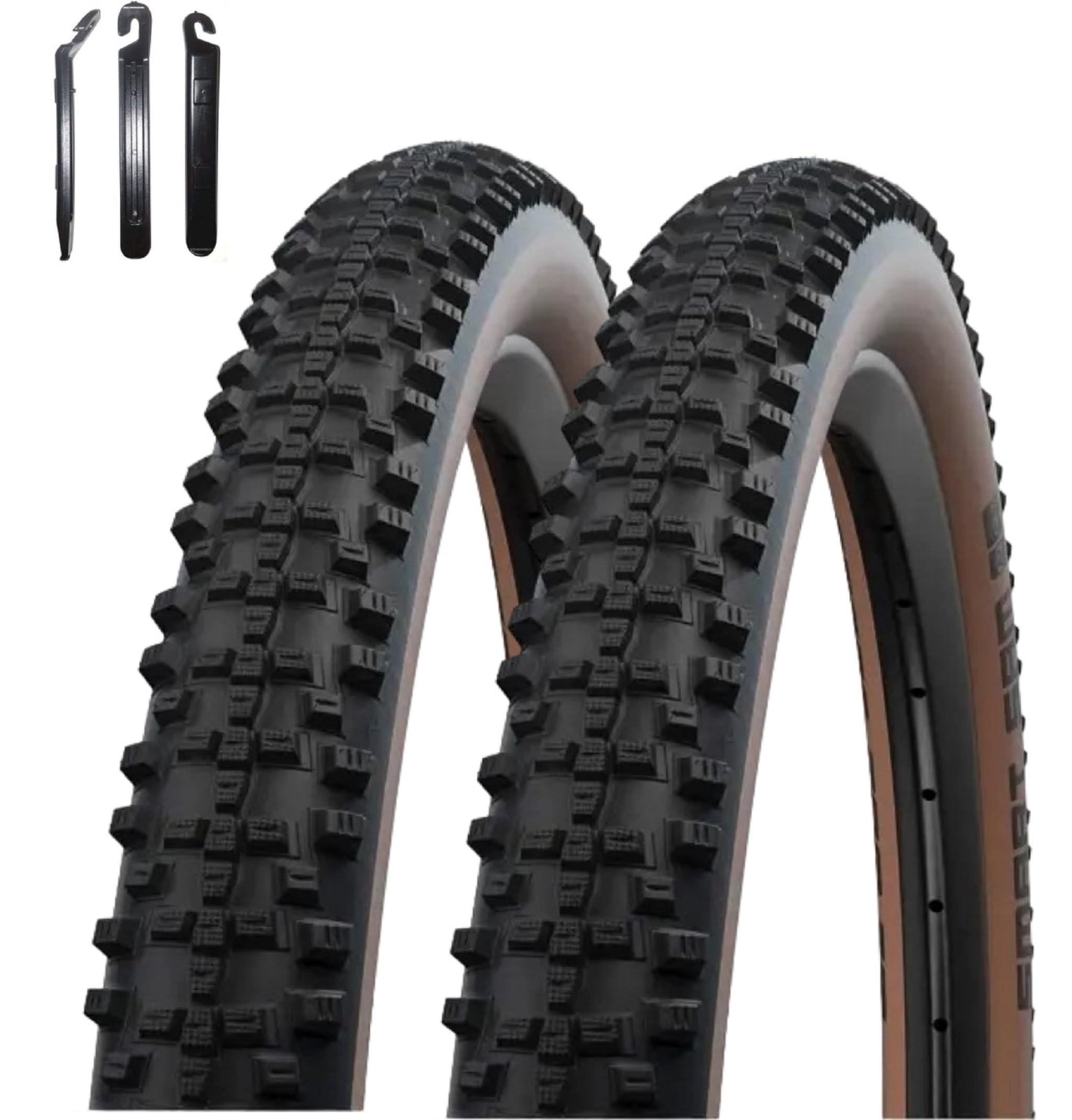 Angebot Set 2 x Schwalbe Smart Sam ADDIX Performance Line Fahrradreifen Schwarz/Bronze 65-622 (29x2.60) inkl. maxxi4you Reifenheber