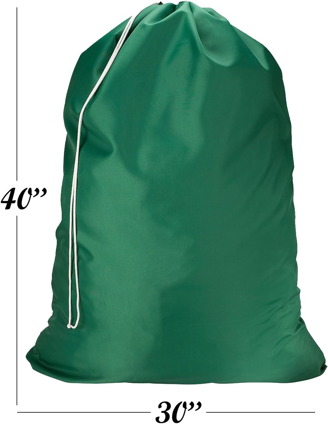 Nylon Laundry Bag - Locking Drawstring Closure and Machine Washable. These Large Bags Will Fit a Laundry Basket or Hamper and Strong Enough to Carry up to Three Loads of Clothes. (Green | 2-Pack)