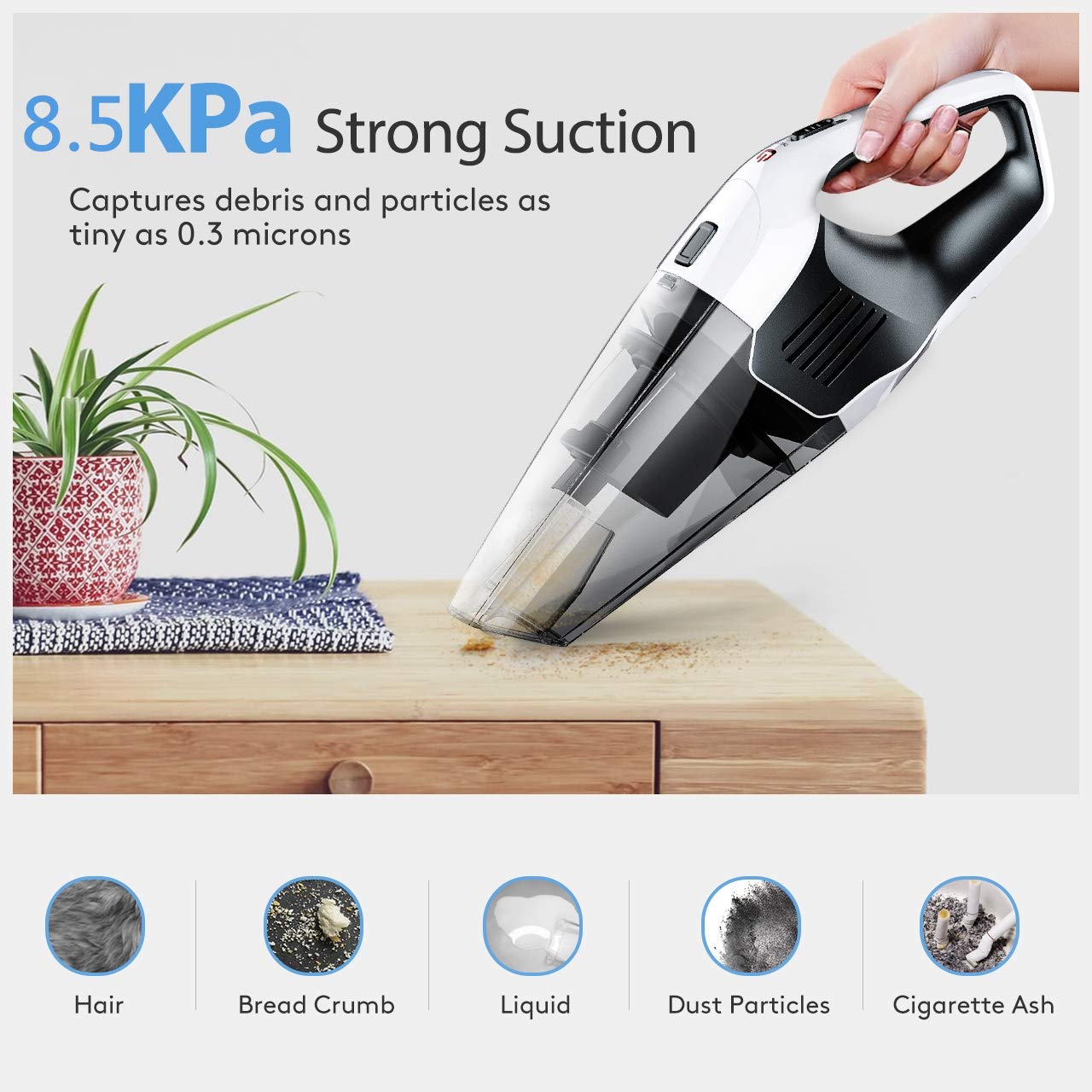 Buy Holife Handheld Vacuum Cordless, 8500Pa 14.8V Powerful Suction