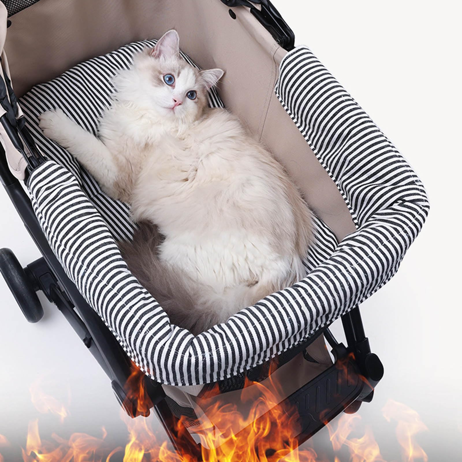 Cuscino da viaggio per passeggini e imbottitura laterale per vari animali domestici, lavabile in lavatrice e facile da pulire