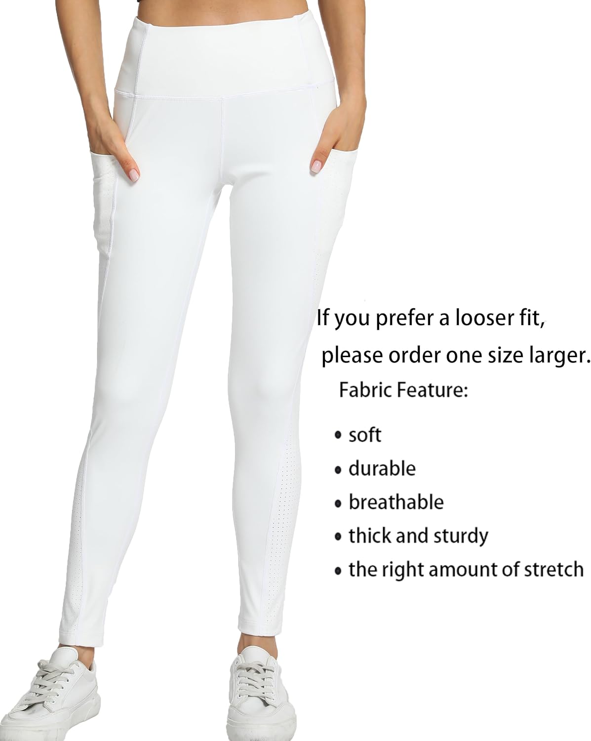 Women's High Waisted Yoga Leggings with Pockets - Tummy Control Soft Athletic Pants for Workout Gym Running - Image 3