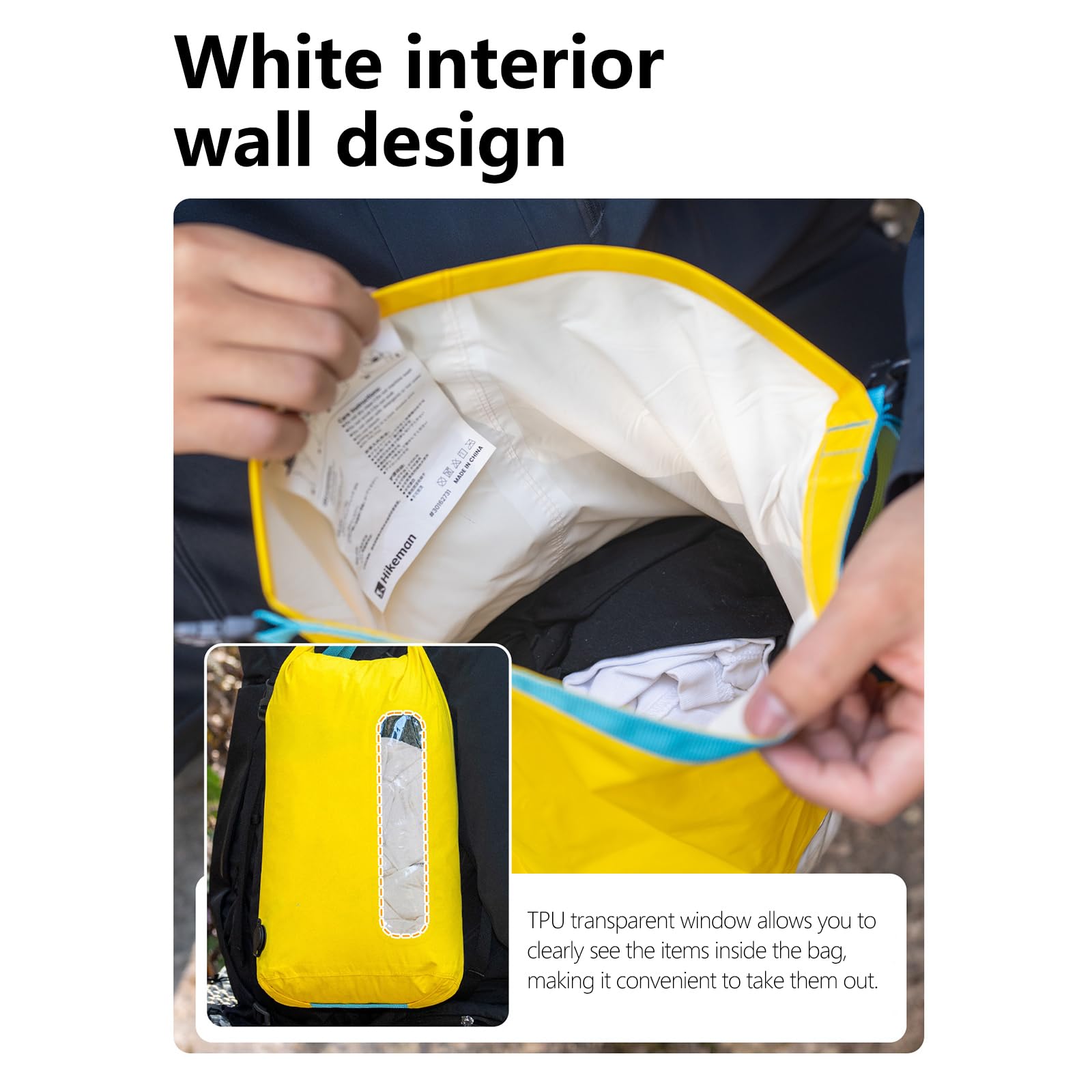 Sac de rangement sous vide de grande capacité 12 L/24 L avec fenêtre transparente facile à identifier - Convient pour la randonnée, les voyages - Sac de compactage sous vide