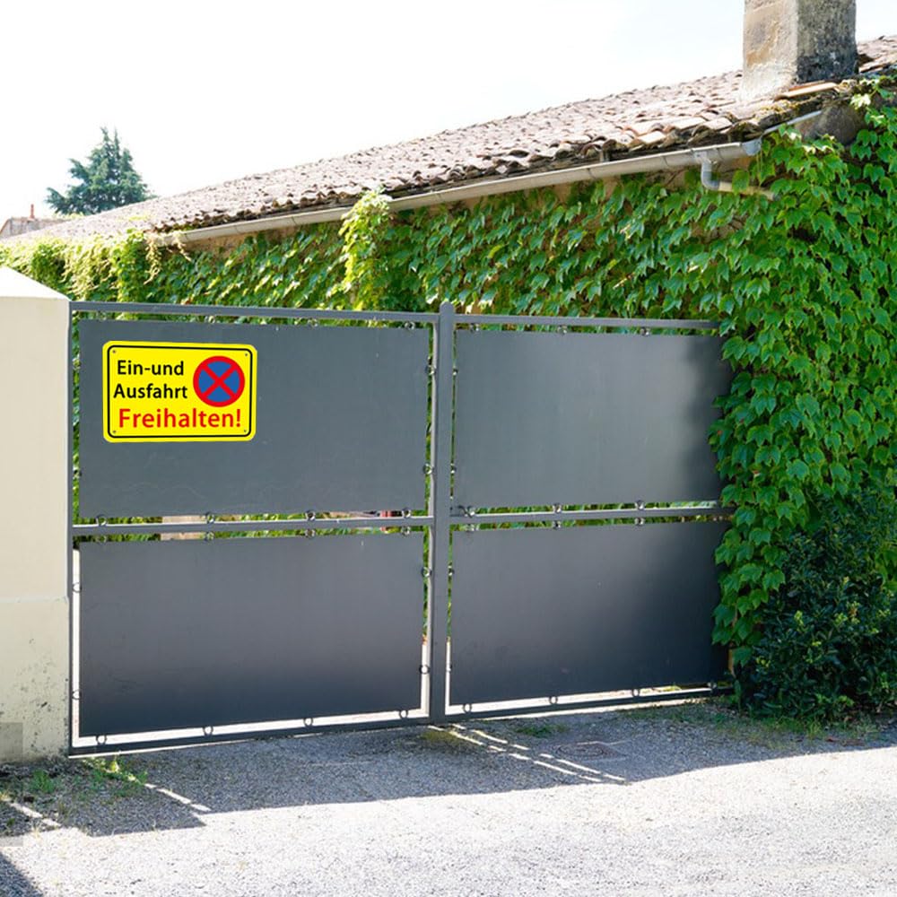 Cartello in alluminio, 30 x 20 cm, per parcheggio, vietato, ingresso libero, anche di fronte, segnale di avvertimento