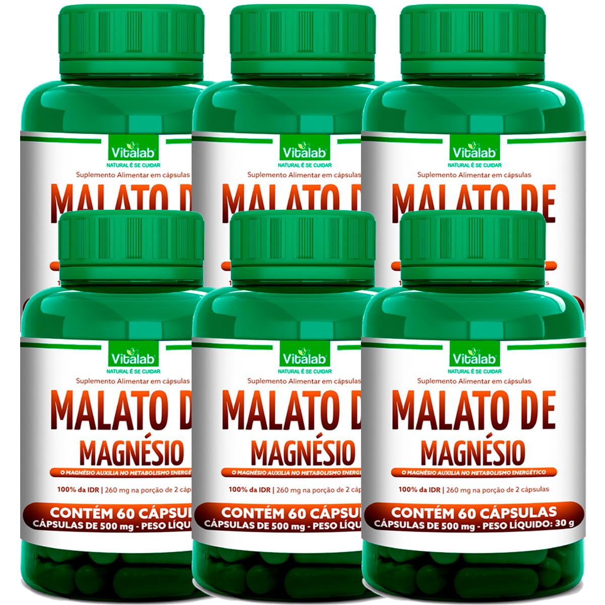 Kit 6 Malato de Magnésio Vitalab 500Mg 60 Cápsulas em promoção! Veja a oferta e mais achadinhos de Vitaminas & Suplementos 2 Hoje é o melhor dia para comprar Kit 6 Malato de Magnésio Vitalab 500Mg 60 Cápsulas com aquele preço maroto! Promoção! Aproveite a oferta! 2