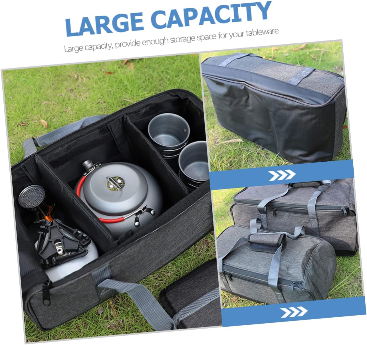 STOBAZA -in-one Camping Stove Set Pot Stove Utensil Organizer Lid Storage Box Oxford Cloth Storage Case