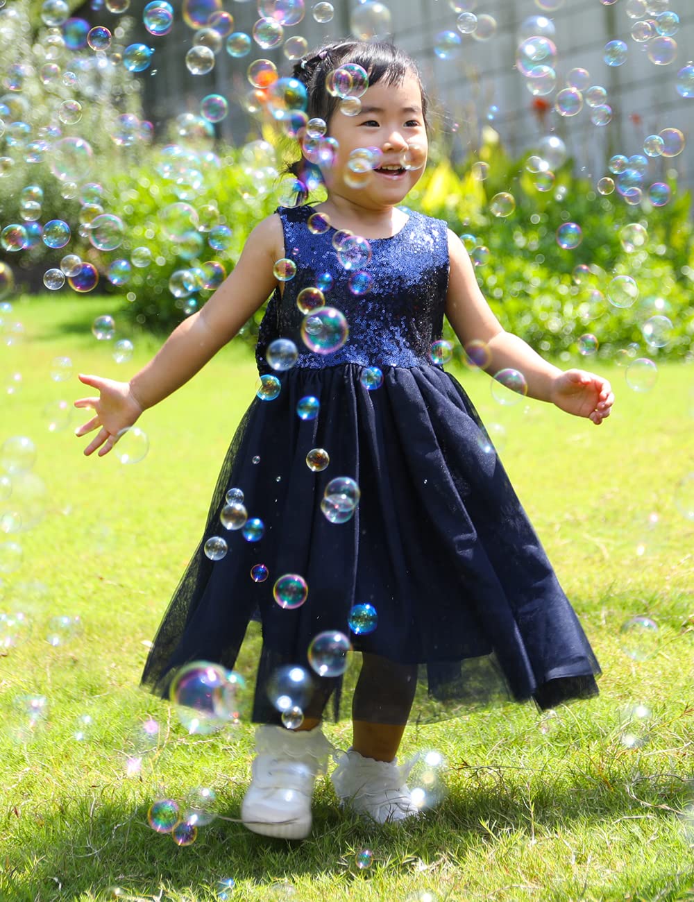Cilucu Vestido tutú para niñas pequeñas, vestido de encaje con espalda en V, cinturón y lazo