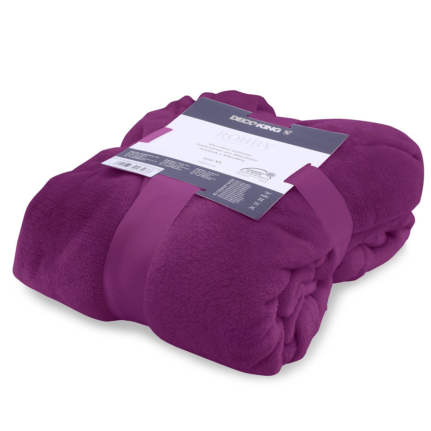 DecoKing Szlafrok z kapturem krótki damski męski unisex mikrofibra miękki lekki Robby