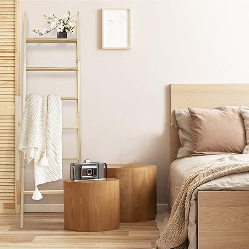 Miniatura 2 de Escalera para mantas de 6 niveles, estante de edredón inclinado de pared de 5.5 pies, almacenamiento de mantas de granja para sala de estar,