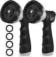 Vista 9 de AUTOMAN Boquilla de manguera de jardín - 10 patrones de pulverización ajustables, control de flujo con pulgar, boquilla de rociado de manguera