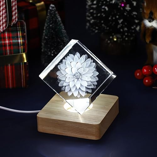 Miniatura 4 de Facmogu Base de pantalla de luz LED de madera con adaptador de corriente DC 5V 1A, base de pantalla LED de luz blanca alimentada por USB con 6 LED,
