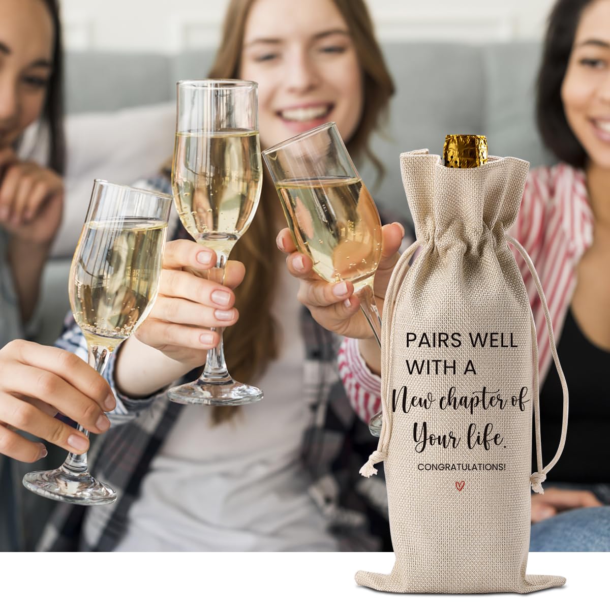 Abschiedsgeschenk zum Abschied, Ruhestand, Geschenk für Freunde, Kollegen, Frauen, Neuanfänger, Geschäftsinhaber, Weintasche, passt gut zu einer neuen Kapitel-Weintasche