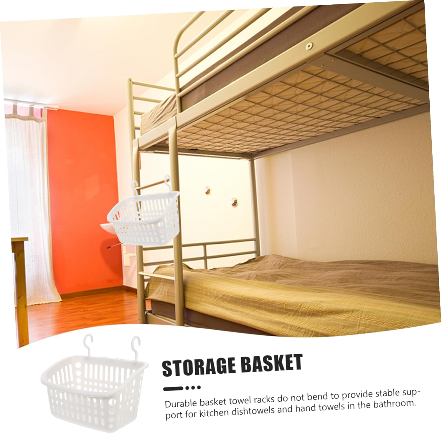 3pcs Hanging Storage Baskets Multi-purpose Wall Baskets for Bathroom Kitchen and Home Organization Plastic Easy to Install White Color