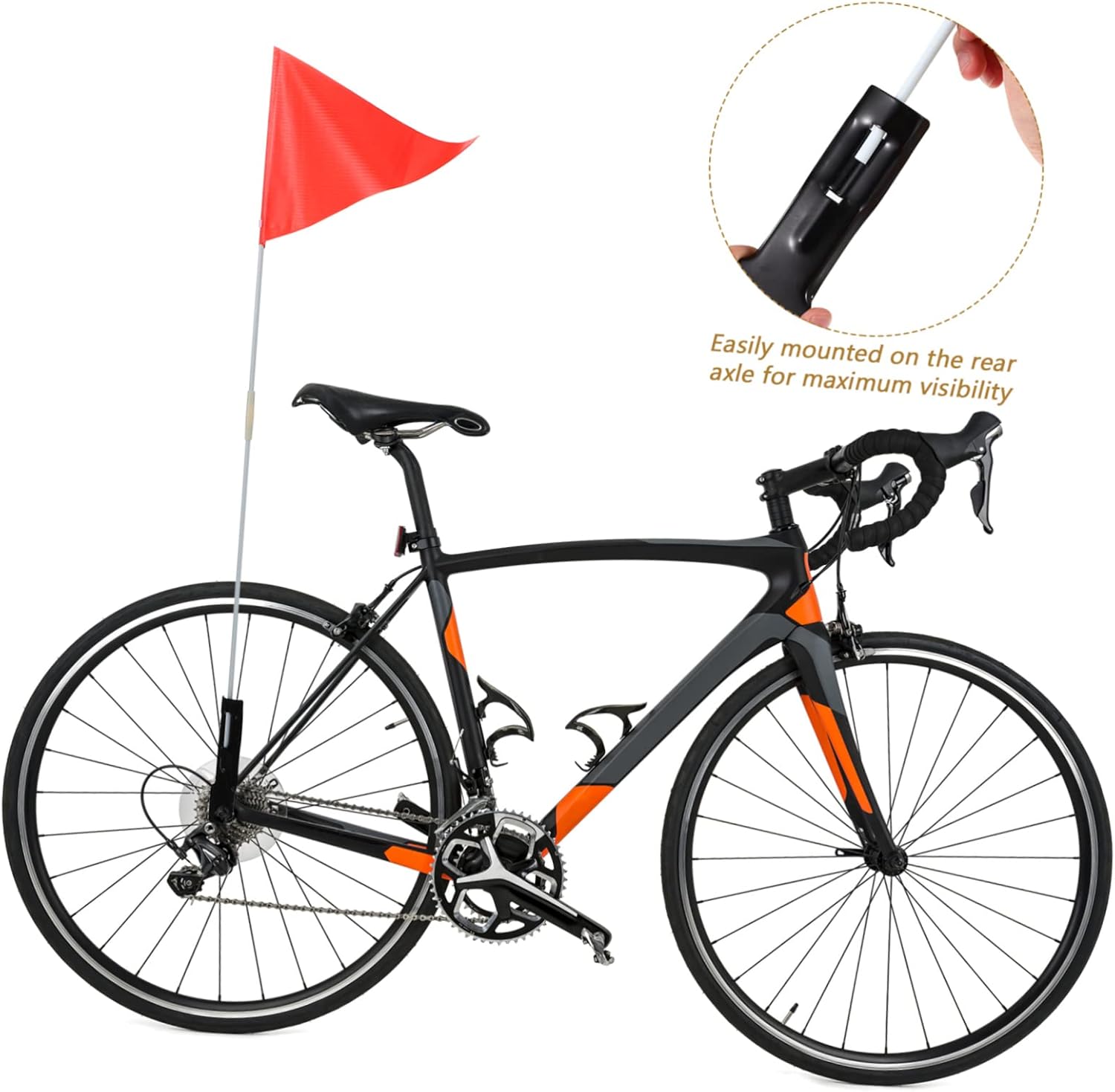 Garneck Bicycle Flag Kit 1 Set Safety Flags for Bike Trailer Flagpole Mount for Bikes