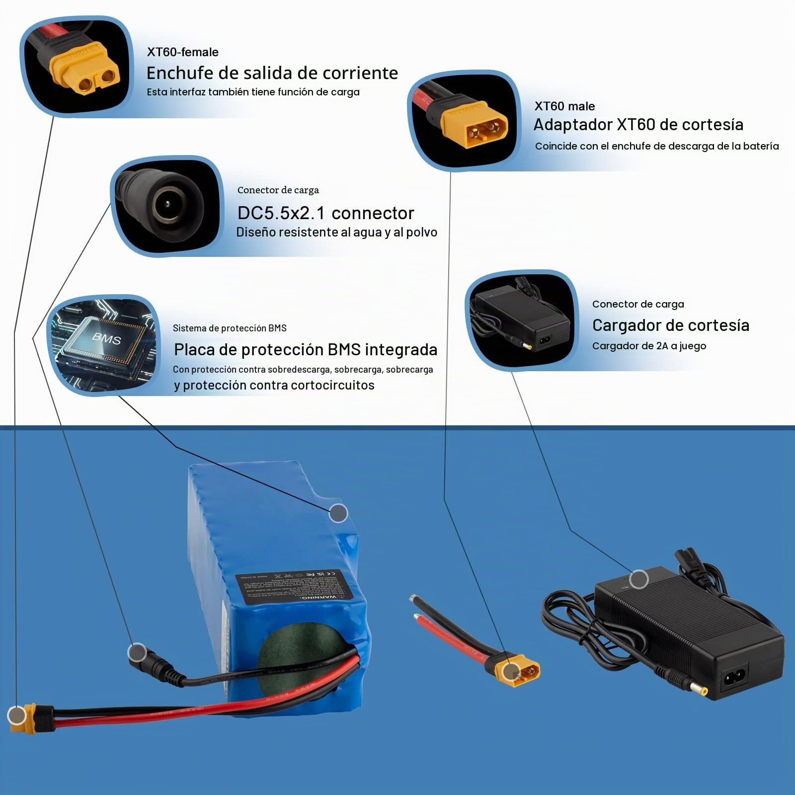 Batería de Bicicleta eléctrica 48V batería de Iones de Litio 12Ah 14Ah 18Ah 20Ah, con Cargador de 54,6V 200W-1200W 250W 300W 400W 500W 800W 1000W para Scooter, etc.