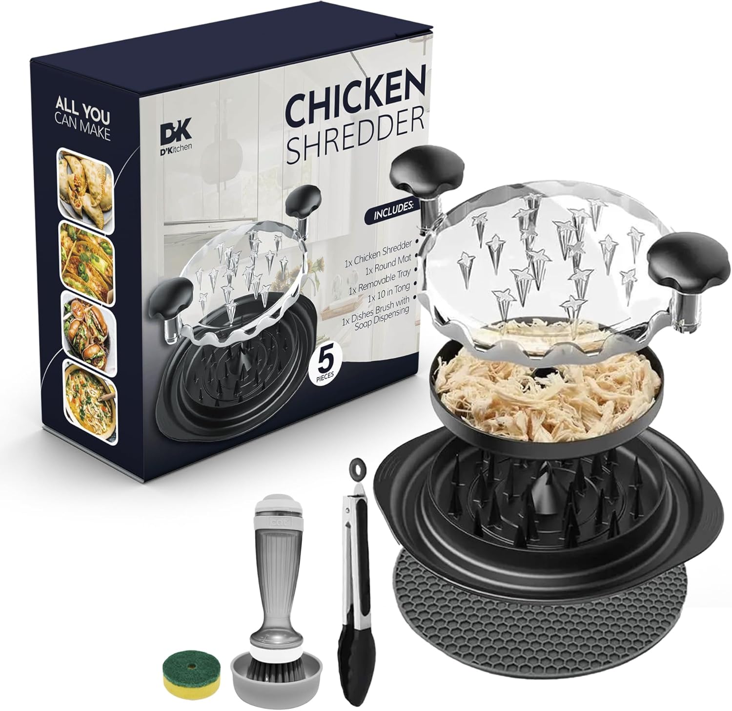 D’Kitchen Chicken Shredder, Large Chicken Breast Shredder