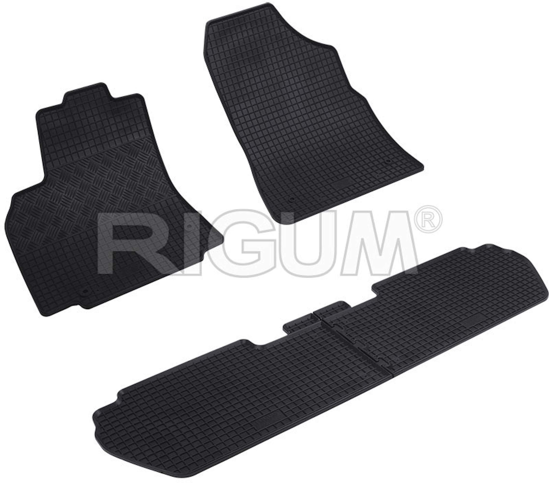 F900378 - Tappetini su Misura per Auto in gomma Antiscivolo Compatibile con Berlingo Multispace 5 posti dal 2008-, partner II Tepee 5 posti dal 2008-